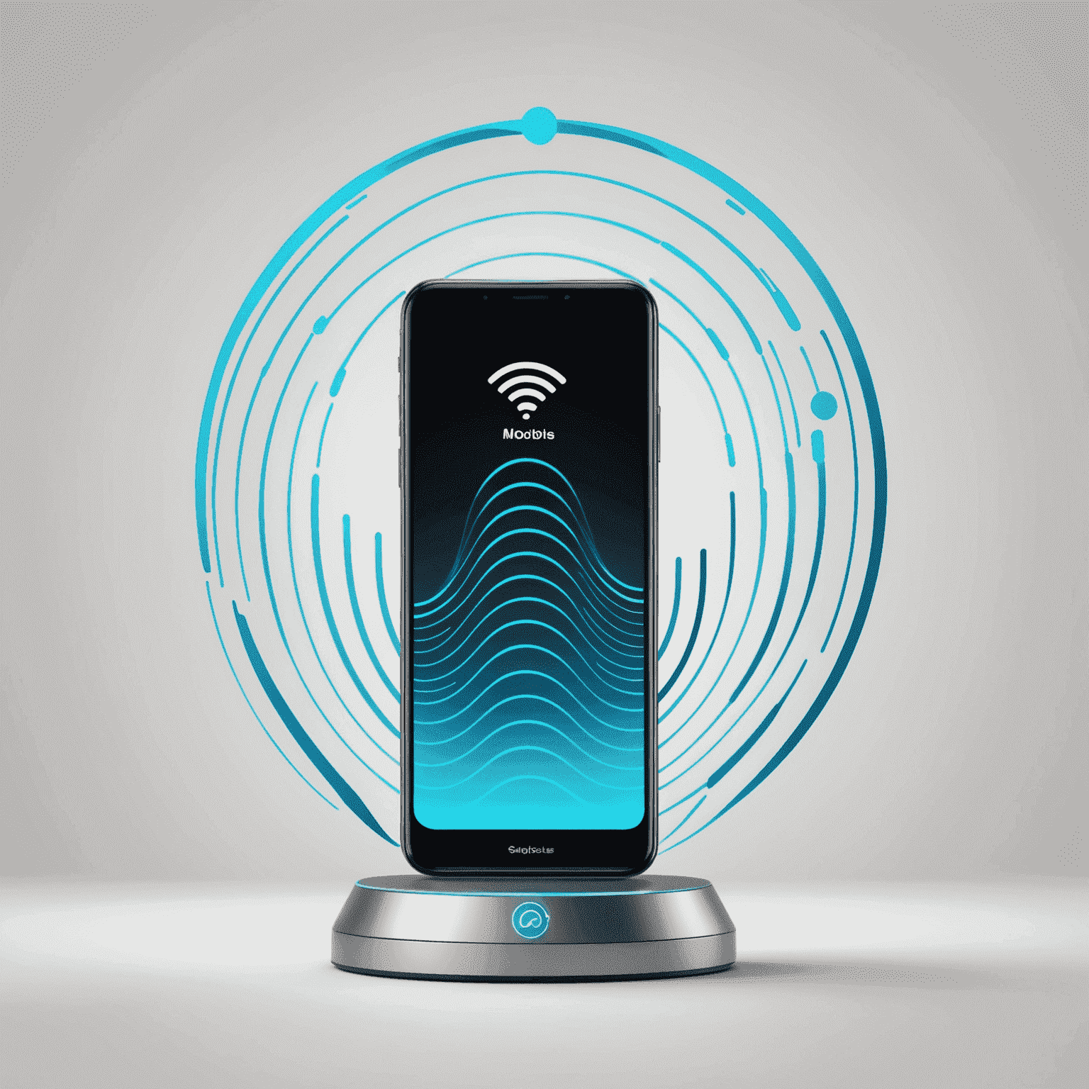 mobipoles logo featuring a stylized mobile device with signal waves, representing 5G technology