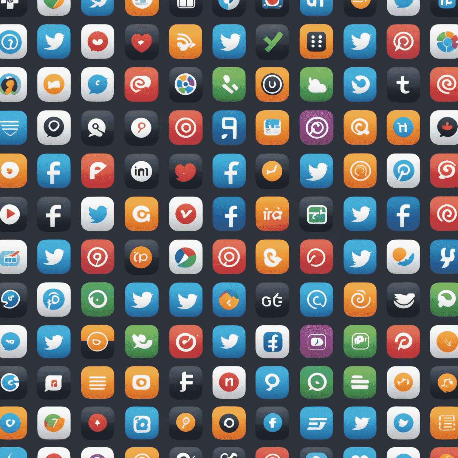 A dynamic grid of popular mobile app icons, representing various categories such as social media, productivity, and gaming, highlighting current trends in the app stores